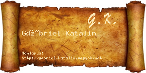 Gábriel Katalin névjegykártya